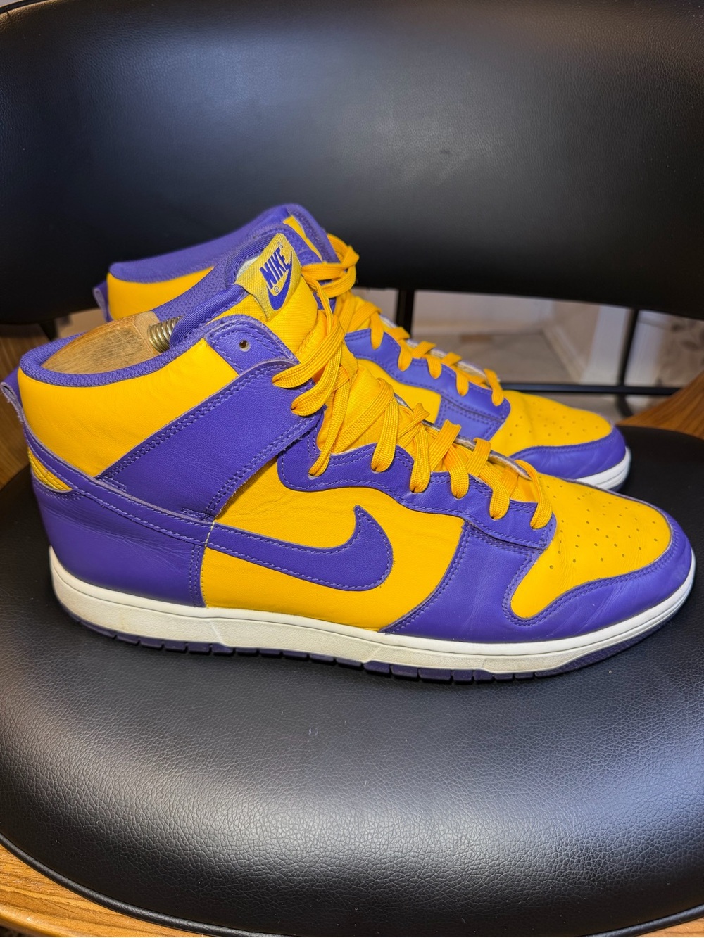 Nike Dunk High Retro Court Purple Yellow Lakers Size 14 DD1399 500